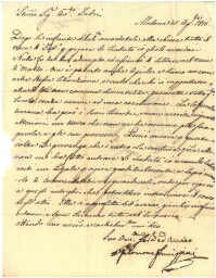 Lettre de Moise FORMIGGINI au Comte Guarini FORLI (1816)