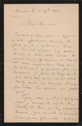 Forzinetti, ancien geôlier d'Alfred Dreyfus, devenu son "cher ami" lui écrit qu'il a reçu le rabbin de Nice (1900)