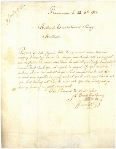 Comment le consistoire  de Nancy doit il taxer les Juifs de Remiremont?(1822)