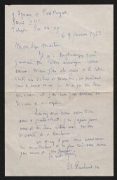 André Spire adresse ses vœux à son "maître" (1953)