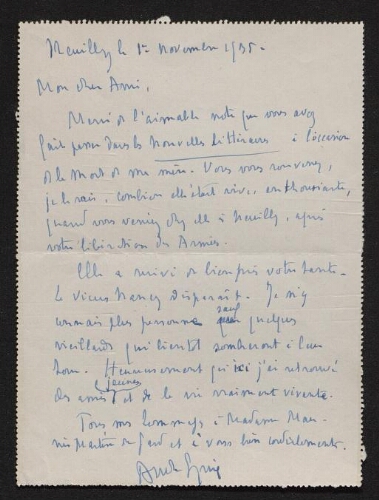 Les poètes André Spire et  Maurice Martin du Gard évoquent Nancy  1er novembre 1935
