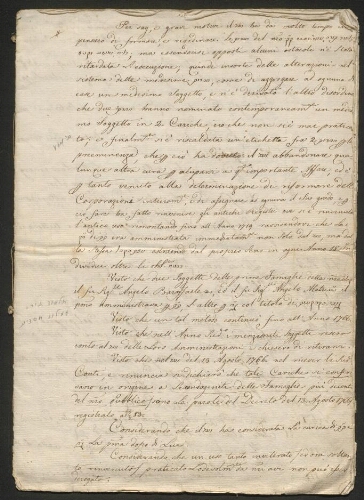 Piano a sia Regolamento del "Vaad" - Document manuscrit relatif à la modification d'un règlement de confrérie (NP), daté du 1er juin 1823