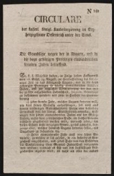 les Juifs entrés illégalement en  Hongrie sur ordre de la Chambre Basse d'Autriche 9 octobre 1806