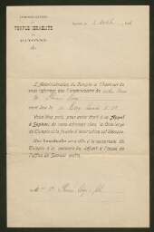 Deux annonces d'Haschcaba au nom de M. Phinée Lévy, datée du 2 octobre 1906, et au nom de Mme Hannah Lévy Geismer, datée du 13 mai 1940