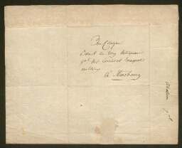 Lettre de J. Charles Abbatucci, datée du 14 Fructidor, an 3, adressée au Citoyen Baruk-Cer-Berg, entrepreneur général des Convois et Transports militaires, à Strasbourg