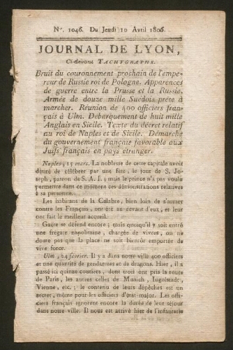 Talleyrand exige la suppression du péage corporel imposé en Hesse et en Saxe aux Juifs de l'Empire français