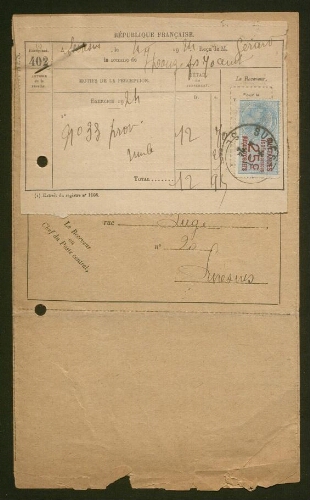 Facture relative au service téléphonique adressée à M. Gérard Ilouz, datée de juin 1924
