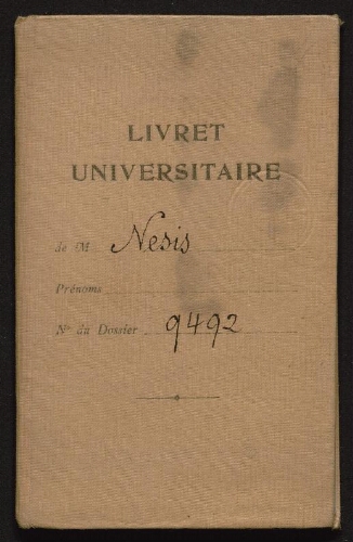  Haïm Nesis, étudiant à la faculté de médecine  de 1920 à 1924 malgré un doyen hostile à l'inscription des juifs roumains 