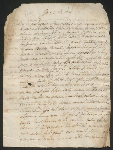 Document manuscrit relatif Sigillo N. pro mania II Della Rovere et du Duc d'Urbino, non daté