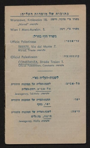 Le Dr Josef Rathsprecher obtient de l'Agence juive de Vienne un passeport pour la Palestine, huit jours après le pogrom de la Nuit de Cristal (17 novembre 1938)
