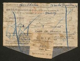 Mme Chabas adresse un colis à la famille Lichtsstein détenue au camp de Drancy (1942)