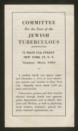 Committee for the Care of the Jewish Tuberculous