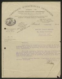 Jacques Lobstein cherche un emploi de directeur du personnel à la compagnie d'assurances générales 3 juillet 1936