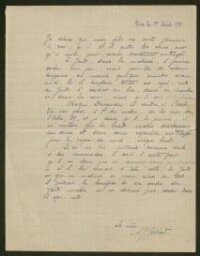 Lettre manuscrite de S. G. Gaillard au sujet de son fils, datée du 1er août 1931