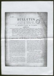 Copie du Bulletin du Comité des Délégations Juives, daté du 5 avril 1925