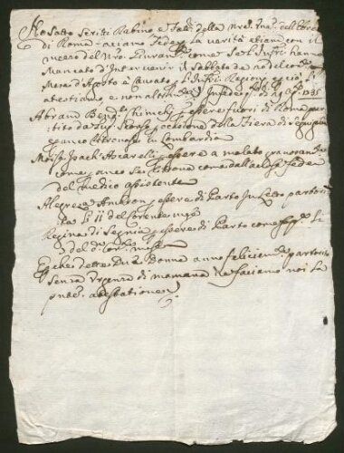 Prêche - Mot d'excuse pour absence, daté du 29 août 1735