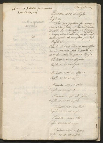 Brochure manuscrite établissant une comparaison des règlementations relatives aux Juifs à différentes époques, datée du 17 avril 1738