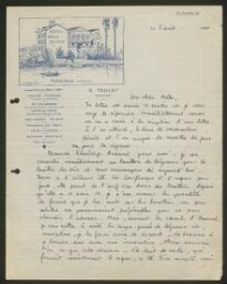 Lettre manuscrite de Jacqueline adressée à Hella (Lobstein) et Jacques, datée du 2 avril 1940