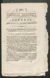 Les Juifs citoyens actifs , Journal des débats et des décrets, 860, daté du 27 septembre 1791