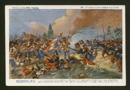 Carte postale représentant la bataille de Melegnano (1859), au cours de laquelle Michel Sée est blessé