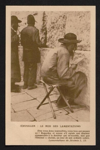 Jérusalem : Au Mur des Lamentations, a-t-on le droit de prier assis sur une chaise ? (1926)