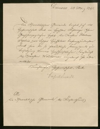 Lettre manuscrite à Abraham Plaut, datée du 28 mars 1895