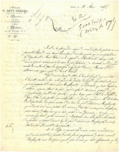 Léopold Levy de Soultz demande au Conseil Général d'interdire les surenchères  des  remplaçants militaires  (1849)