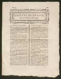 Gazette de France, du lundi 25 mai 1778