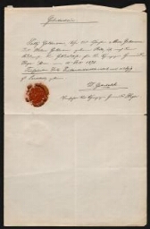 Geburtschein - Document manuscrit signé de D. Gottschalek, daté du 15 juillet 1870