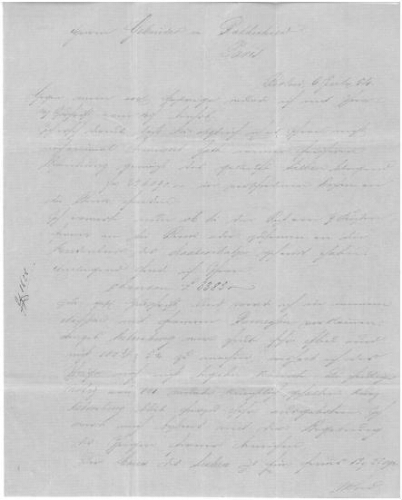 Lettre manuscrite adressée à G. von Rothschild (1857)