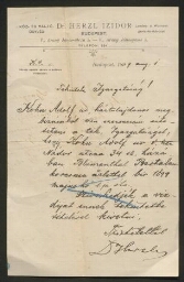 Le Dr. Izidor Herzl établit son cabinet d'avocat chez son cousin Theodor   1er août 1899