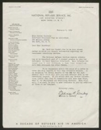 Lettre tapuscrite d'Ephraïm R. Gomberg adressée à Helene Rosebery, datée du 6 février 1945
