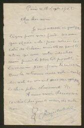 Lettre accompagnant le colis alimentaire adressé à Drancy (septembre 1942)