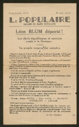 Léon Blum déporté ! Les chefs républicains et ouvriers remis à la Gestapo. Le peuple exigera des comptes