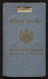 Pasport Pentru Strainatate - Passeport à l'étranger de Roumanie au nom de Nesis Nison, délivré le 24 juillet 1936