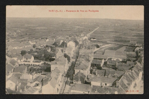 Carte postale représentant un panorama de Batz adressée au Dr Nusic Nesis, datée du 23 octobre 1923