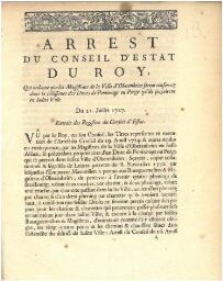 Les Juifs doivent payer un péage pour entrer en Alsace (1727)