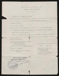 Copie conforme du diplôme de Docteur en médecine délivré à Nison Nesis le 14 octobre 1937, datée du 25 septembre 1939