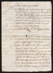 Document manuscrit concernant la libération de David Coen, représentant de l'adjucateur général du tabac et de l'eau de vie de la paroisse, daté du 16 août 1679