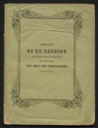Salomon Nissim , rabbin de Mantoue,s'oppose au modernisme. 29 novembre 1860