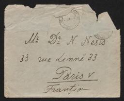 Série de lettres manuscrites de Nuhim Nesis adressées au Dr N. Nesis, datées du 4 juillet 1931, 19 mai 1931, 2 septembre 1939