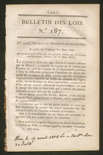 la création des Consistoires et la police du culte (1806)