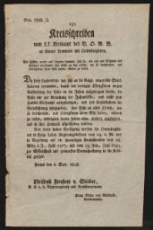 Preisfchreiben, document daté du 6 septembre 1818