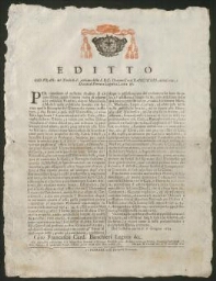 le cardinal Alessandro réglemente le commerce des Juifs de Pesaro  20 septembre 1732