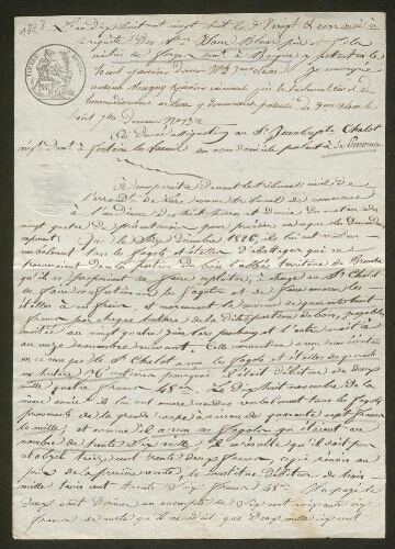 Isaac Blum, maître des forges, en procès pour des fagots en date du 21 mai 1828
