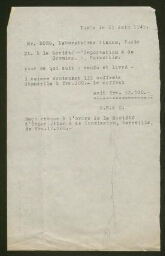 Reçu de la somme de 12 500 frs adressé à M. Borg, daté du 15 juin 1949
