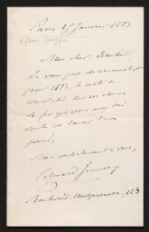 Edouard Grimaux s'adresse au Directeur des Chemins de fer (janvier 1883)