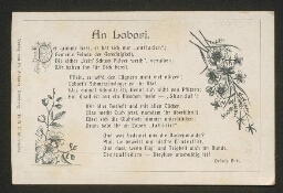 Carte postale comportant un texte intitulé "An Labori", non datée