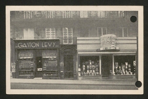 Gaston Levy, horloger bijoutier à Rouen, devanture du magasin