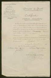 Abraham Scemama, candidat au grade de médecin auxilaire de réserve ou de l'armée territoriale, obtient la note "Parfait" (1908)